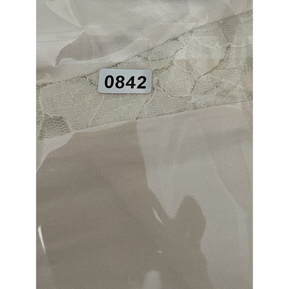 Y2K AMERICAN EAGLE Babydoll Dress Size 0 Ivory Lace Romantic Fairy Asymmetrical - Picture 10 of 10